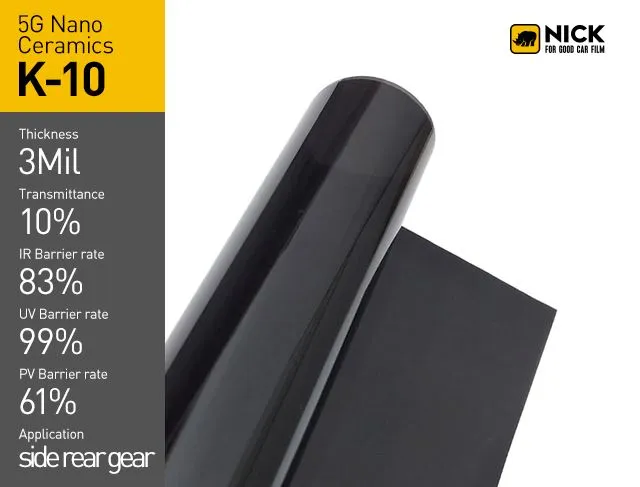 Tinte de ventana con revestimiento cerámico NICK al 10 por ciento